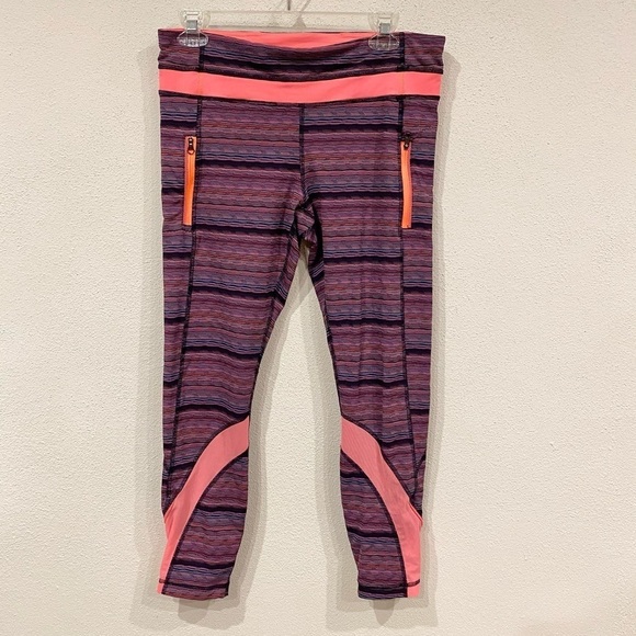 Lululemon Inspire 7/8 Tights II Neon Coral Size 10 EUC - Picture 2 of 4